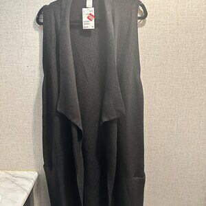 WOMEN'S H&M BLACK RIBBED LONG VEST XS / S